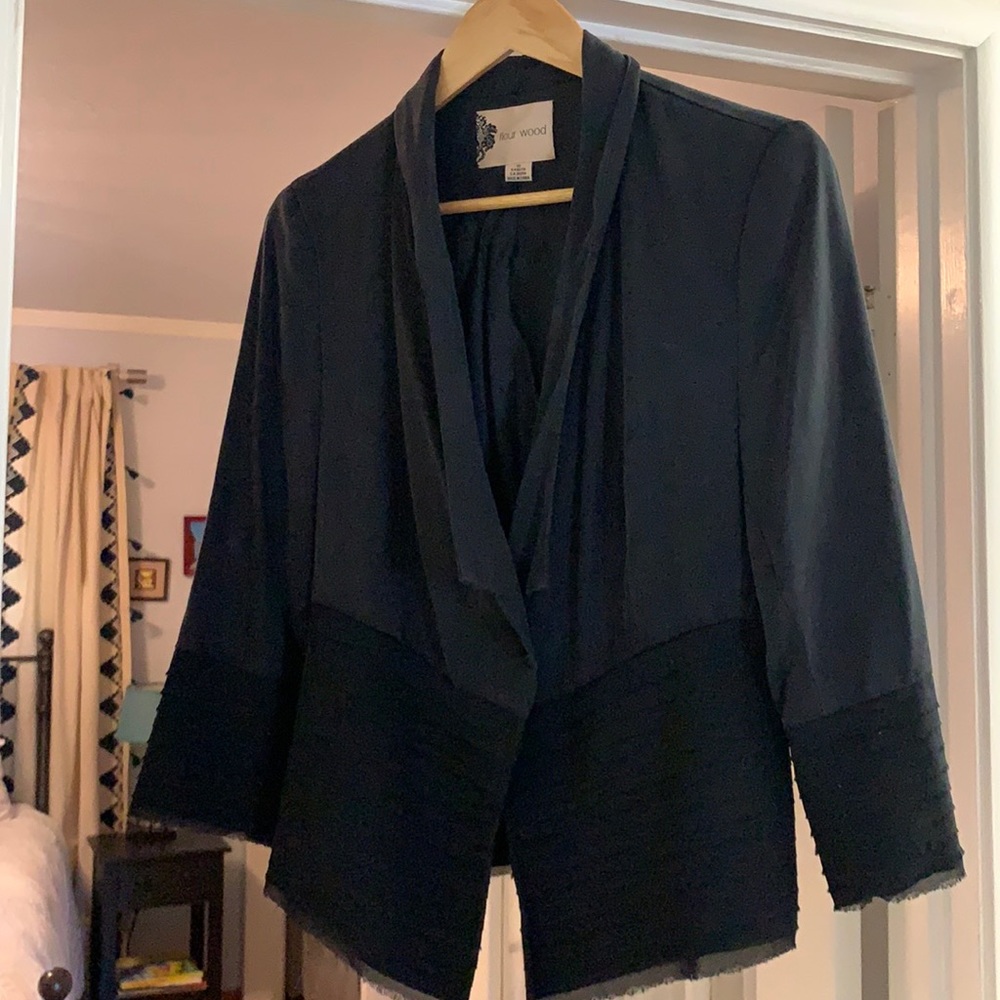 Fleur Wood cropped jacket, ruffle detail